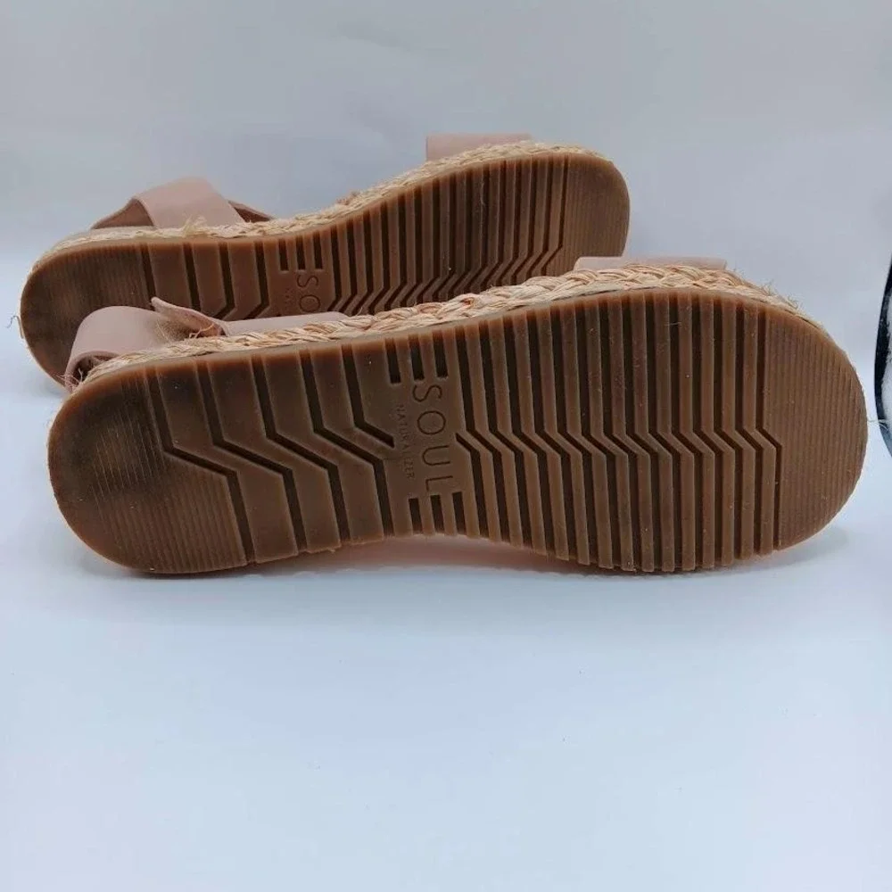 SOUL Naturalizer Shoes Womens Size 9.5M Pink Espadrille Platform Sandals Comfort